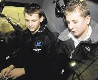 n Schoolchildren at the controls of a Robin R22CE picture by STEVEN PROUSE 091116-070